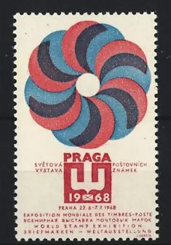 Reklamemarke Praga, Weltbriefmarkenausstellung 1968, Spiralmuster