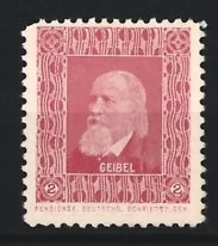 Reklamemarke Dichter Emanuel Geibel im Porträt