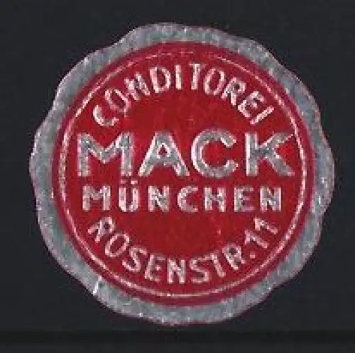 Reklamemarke München, Conditorei Mack, Rosenstrasse 11