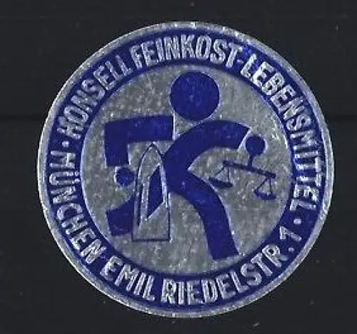 Reklamemarke München, Honsell Feinkost Lebensmittel, Emil Riedelstrasse 1