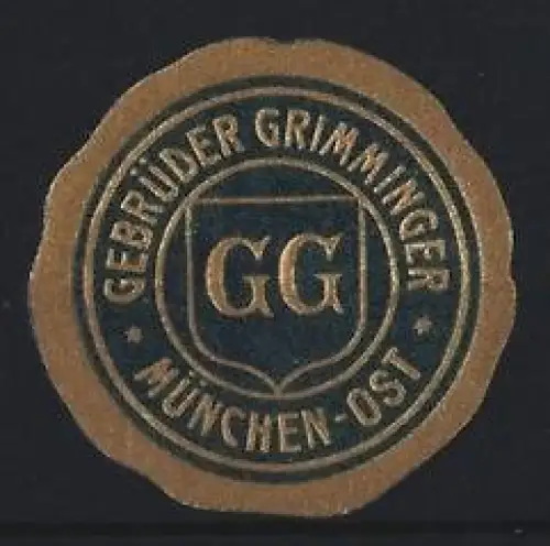 Reklamemarke München, Gebrüder Grimminger, GG-Emblem