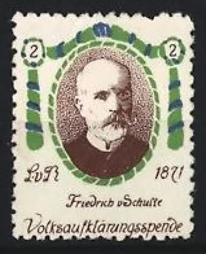 Reklamemarke Friedrich v. Schulte, Volksaufklärungsspende