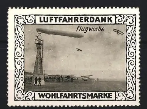 Reklamemarke Flugwoche, Zeppelin und Flugzeuge