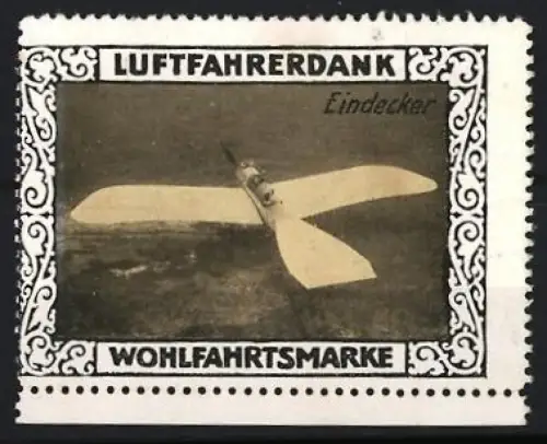 Reklamemarke Flugzeug Eindecker, Flugzeug im Flug