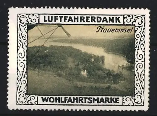 Reklamemarke Berlin, Pfaueninsel, Berlin vom Flugzeug gesehen