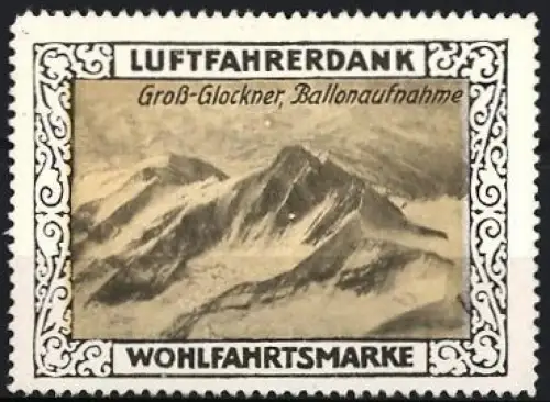 Reklamemarke Gross-Glockner, Ballonaufnahme des Berges