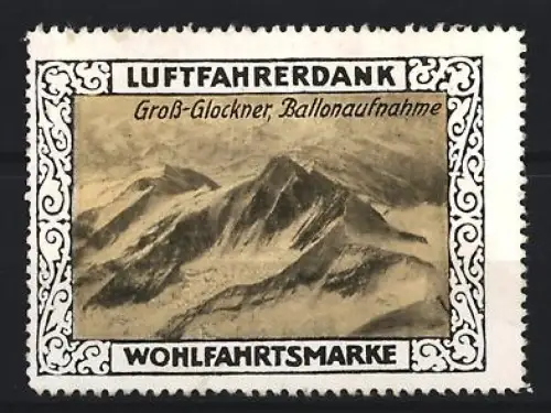 Reklamemarke Gross-Glockner, Ballonaufnahme des Berges