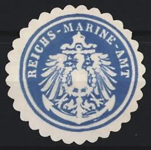 Reklamemarke Reichs-Marine-Amt, Reichsadler mit Anker