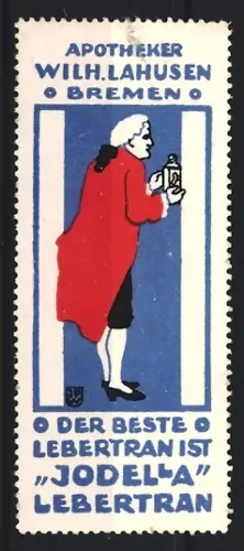 Reklamemarke Bremen, Apotheker Wilh. Lahusen, Jodella Lebertran