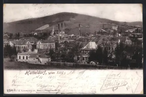 AK Wien, Hütteldorf, Ortsansicht gegen den Berg