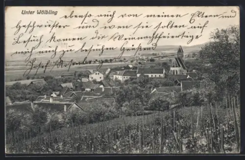 AK Unter Wölbling, Teilansicht mit Kirche