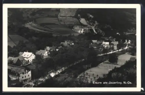 AK Elsarn a. Jauerling, Totalansicht aus der Vogelschau