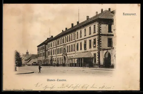 AK Hannover, Ulanen-Kaserne, Strassenpanorama