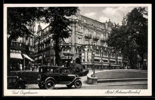 AK Bad Oeynhausen, Hotel Hohenzollernhof, Anlage, Automobil