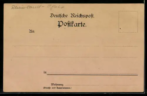 Lithographie Mainz, Dom, Rheinufer mit Stadtansicht, Theater