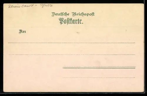 Lithographie Mainz, Rheinansicht mit Dampfern, Gutenberg-Denkmal