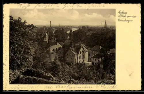 AK Guben, Blick von den Weissbergen