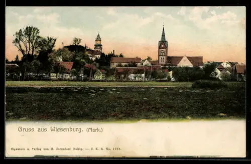 AK Wiesenburg /Mark, Ortsansicht mit Kirche