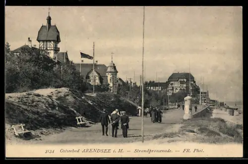 AK Arendsee i. M., Strandpromenade mit Bäderarchitektur
