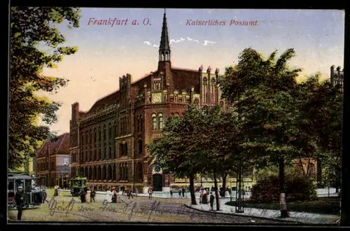 AK Frankfurt a. O., Kaiserliches Postamt
