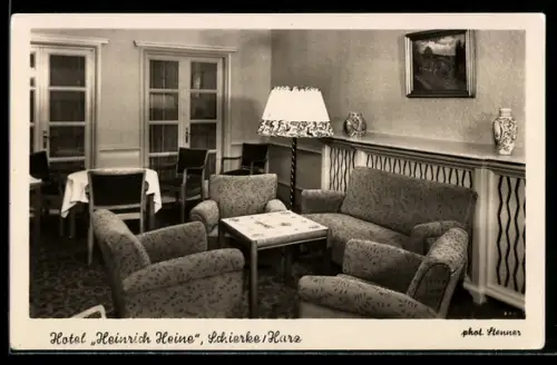 AK Schierke /Harz, Hotel Heinrich Heine, Innenansicht