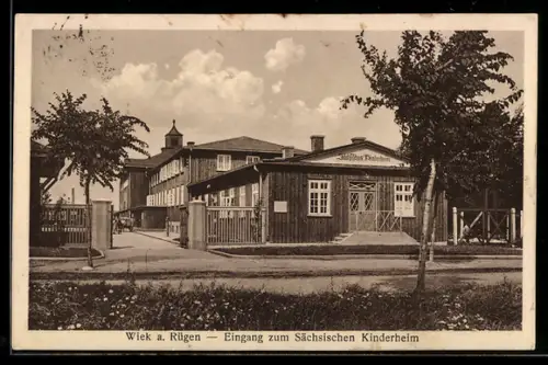 AK Wiek a. Rügen, Eingang zum Sächsischen Kinderheim