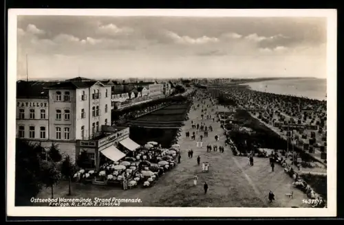 AK Warnemünde, Strandpromenade mit Konditorei Strand-Diele