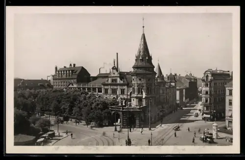 AK München, Löwenbräu-Keller aus der Vogelschau