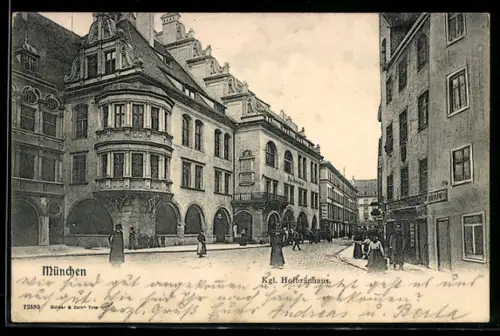 AK München, Partie am Königlichen Münchner Hofbräuhaus