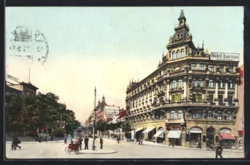 AK Halle, Magdeburgerstrasse, Hotel Europa