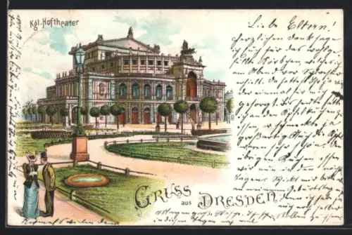 Lithographie Dresden, Kgl. Hoftheater
