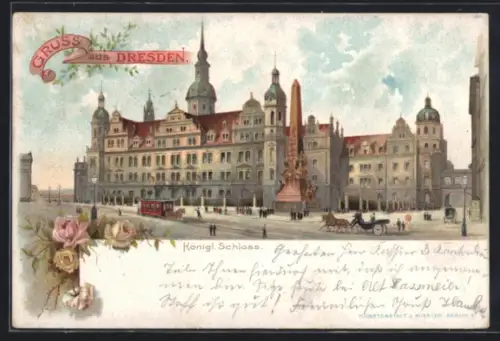 Lithographie Dresden, Königl. Schloss