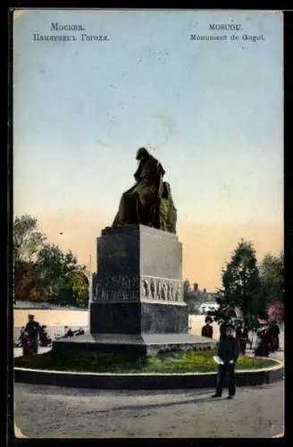 AK Moskau, Gogol-Denkmal