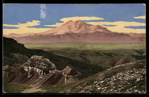 AK Kislovodsk, Blick auf den Elbrus und das Karatschajew-Tal