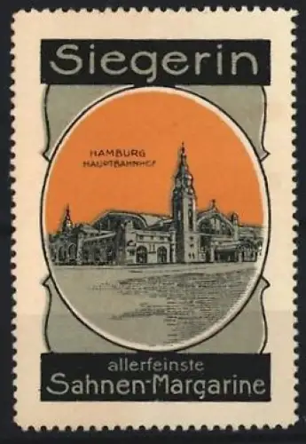 Reklamemarke Hamburg, Sahnen-Margarine Marke Siegerin, Hauptbahnhof