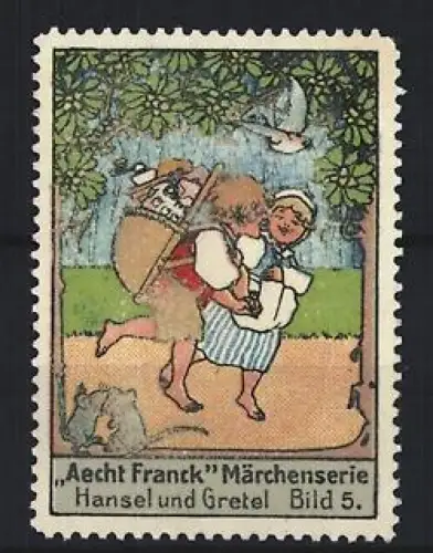 Reklamemarke Aecht Franck, Kaffeefabrik, Hansel und Gretel