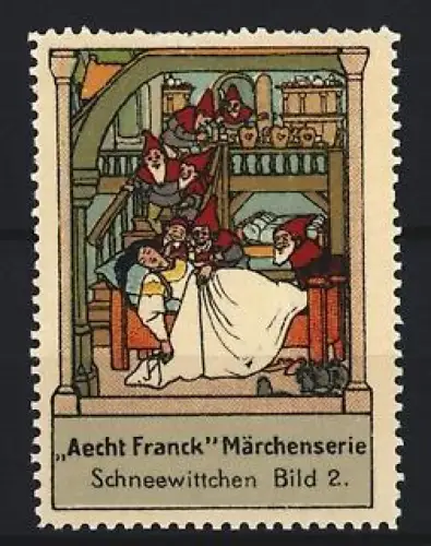 Reklamemarke Aecht Franck, Kaffeefabrik, Schneewittchen und Zwerge