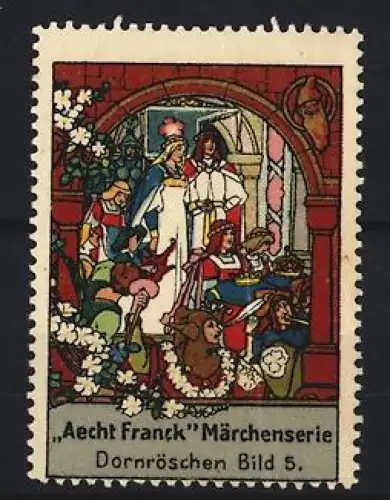 Reklamemarke Aecht Franck, Kaffeefabrik, Dornröschen im Schloss