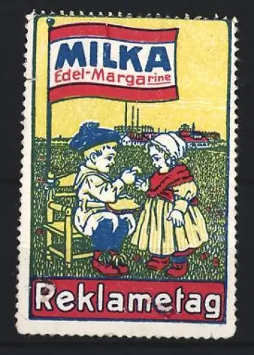 Reklamemarke Milka, Margarine, Kinder im Feld