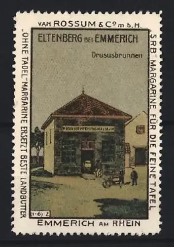 Reklamemarke Eltenberg bei Emmerich, van Rossum & Co. Margarine, Drususbrunnen