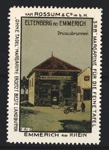 Reklamemarke Eltenberg bei Emmerich, van Rossum & Co. Margarine, Drususbrunnen