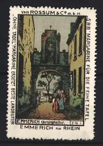 Reklamemarke Emmerich am Rhein, Van Rossum & Co., SRB Margarine, Christopheltor