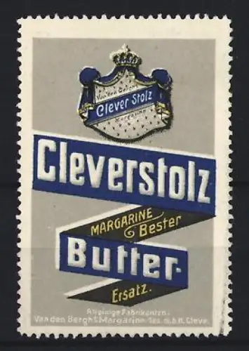 Reklamemarke Cleve, Cleverstolz Margarine, Wappen
