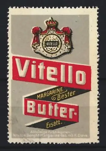 Reklamemarke Vitello, Margarine, Bester Butter-Ersatz, Wappen