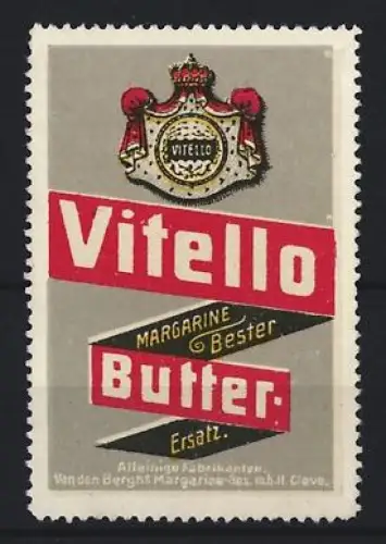 Reklamemarke Vitello Margarine Butter Ersatz, Wappen
