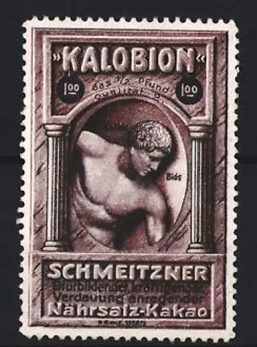 Reklamemarke Schmeitzner, Kalobion Nährsalz-Kakao, Athlet aus der Antike
