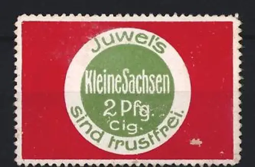 Reklamemarke Juwel, Kleine Sachsen, Zigaretten-Logo