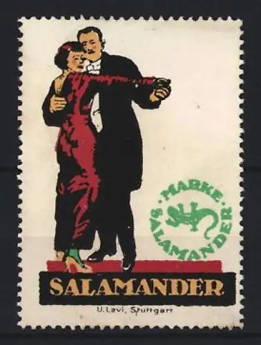 Reklamemarke Stuttgart, Marke Salamander, Schuhe, Tanzpaar
