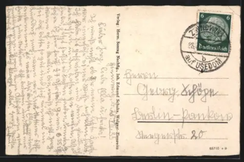 AK Zinnowitz, Strand, Badeleben, Boote