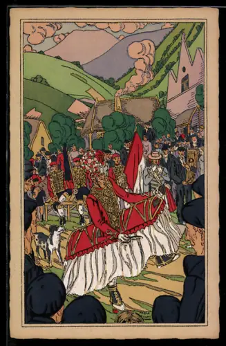 Künstler-AK sign. Pablo Tillac: La Danse du Verre